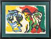 Karel Appel (Dutch, 1921-2006) Lithograph In Colors, On Wove Paper Two Flowering Heads, H 29'' W 41''