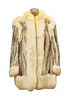 Arctic Fox Fur Coat + Mink Hat, 2 pcs