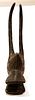 AFRICAN CARVED WOOD ANTELOPE MASK, H 22", W 4.5", D 6.5"