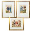 LEMEREIER (Paris) 19th Century Hand Colored Lithographs On Paper, Le Moyen-Age Et La Renaissance, Group Of Three,
