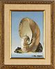 Ruth Ray, 1919 - 77, Oil On Canvas C. 1964, Man With Nautalus Shell, H 14'' W 10''
