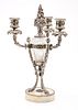 Pairpoint Silver Plated Crystal Candelabrum, H 13'' W 8''