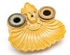 Pottery Native American Chief And Shell Form Inkstand  19th.c., H 2.25'' W 5.5'' Depth 5.25''