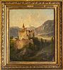 JOSE THOMA, AUSTRIA, 1828 - 99, OIL ON CANVAS, H 17" W 14" LANDSCAPE 