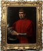 ITALIAN OIL ON CANVAS, 17TH/18TH C., H 36", W 29", PORTRAIT OF A NOBLEMAN 