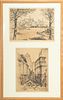 ANTON SCHUTZ (USA/GERMAN, 1894–77) ETCHINGS ON JAPAN PAPER, CIRCA 1927-29, GROUP OF TWO, H 10", 14" W 14", 10" HUDSON ESTUARY; CITY HALL PARK 