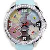 Circa 2000s Jacob & Co Five Time Zone Stainless Steel Quartz Movement Watch with Diamond Bezel and extra bezel (no diamonds),