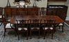 GEORGIAN STYLE MAHOGANY DINING TABLE + 12 MAITLAND-SMITH CHAIRS, W 22", L 76" (TABLE) 