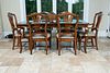 DREXEL COUNTRY FRENCH  OAK DINING TABLE + 6 CHAIRS, W 42", L 70" (TABLE) 