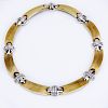 Heavy 14 Karat Yellow and White Gold Necklace Accented with Approx