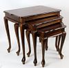 Queen Anne style nest of 3  tables