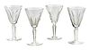 WATERFORD 'SHEILA' CUT CRYSTAL WHITE WINES, 4 PCS, H 6.25", DIA 3 1/8" 