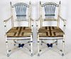 Pair of wheatback painted armchairs