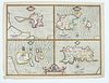 JODOCUS HONDIUS CAELAVIT, HAND-COLORED HISTORIC MAP 1610 H 16", W 21" (SHEET), NORTH UMBERLAND 