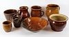 Grouping of American Redware glazed pottery