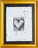 JIM DINE (AMERICAN, 1935) ETCHING, ON RICHARD DE BAS FLORAL PAPER 1982 H 26" W 20" THE JEWISH HEART 