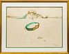 SALVADOR DALI (SPANISH, 1904–1989) PHOTOLITHOGRAPH IN COLORS ON ARCHES PAPER, 1976 H 20.5" W 28.7" DESERT BRACELET (ESSENCE OF TIME), FROM TIME SUITE 