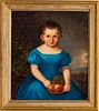 PORTRAIT OF A CHILD, OIL ON CANVAS, 19TH CENTURY  H 22" W 19" 