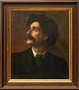 EXAMINED SCHOOL OF SOUTH KENSINGTON (BRITISH) OIL ON CANVAS, LAID DOWN TO BOARD, H 18.25" W 15.5" PORTRAIT OF A MAN 