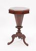 AMERICAN EMPIRE ROSEWOOD SEWING TABLE C 1840, H 30" W 17" 