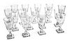 HAWKES QUALITY CRYSTAL RED WINE GLASSES, 17 PCS, H 7" 
