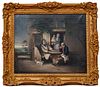 SCHOOL OF GEORGE MORLAND, OIL ON CANVAS 19TH CENTURY H 19" W 24" 