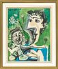 AFTER PABLO PICASSO (SPAIN, 1881-1973) OFFSET LITHOGRAPH ON PAPER, H 20", W 16", MOTHER & CHILD 