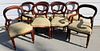 Set of 8 Victorian balloon back dining chairs