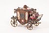 AUSTRIAN ENAMELED STERLING SILVER CARRIAGE, H 5", L 7", T.W. 16.84 TOZ 