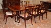 BAKER FURNITURE CO. DINING TABLE, MAHOGANY, 10 CHAIRS W 47" L 77" 