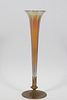 TIFFANY FURNACES FAVRILE GLASS AND BRONZE VASE H 18" 
