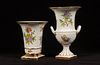 HEREND CO. 'CHINESE BOUQUET' PORCELAIN VASES, 2 PCS, H 7"-9.75", W 6"-6.25" 