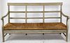 French Louis Philippe farmhouse bench with rush