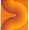 Vintage Orange “kurve” Verner Panton Textile 4 ft 5 in x 4 ft 1 in (1.35 m x 1.24 m)