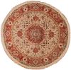 Wool And Silk Vintage Persian Tabriz Round Rug 10 ft x 10 ft (3.04 m x 3.04 m)