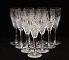WATERFORD 'CASTLEMAINE' CRYSTAL CHAMPAGNE FLUTES, 10 PCS, H 8.25"