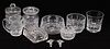 WATERFORD CRYSTAL BISCUIT JARS, BOWLS, STOPPERS, ETC., 10 PCS, H 4.25"-8" 