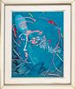 PETER MAX (AMERICAN, 1937) SCREENPRINT IN COLORS, ON WOVE PAPER, 1989, H 30" W 24" BLUE PROFILE 