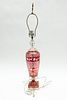 BOHEMIAN RUBY TO CLEAR GLASS, TABLE LAMP, H 33.25" 