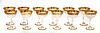 CRYSTAL CHAMPAGNE GLASSES WITH GOLD TRIM, 12 PCS., H 5.5"