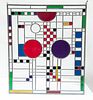 STYLE OF FRANK LLOYD WRIGHT, STAINED GLASS, LEADED PANEL, 20TH C, H 29", W 24.5" 