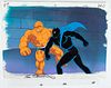 MARVEL PRODUCTIONS (AMERICAN, EST. 1993), FANTASTIC FOUR PRODUCTION CEL, C. 1994, H 7.25",  W 9.5", "THE THING FIGHTING BLACK PANTHER" 