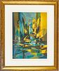 MARCEL MOULY (FRENCH, 1918-2008) COLOR LITHOGRAPH ON PAPER, H 23.75", W 18", UNTITLED LANDSCAPE 