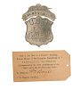William Boyle, USS Hartford, Reunion Badge Plus Invitation to "Farragut's Veterans" Gathering, 1901 