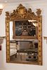 FINE NEOCLASSIC CARVED AND GILDED WALL MIRROR, MONUMENTAL SIZE 19TH C., H 86", W 55"