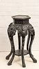 CHINESE CARVED ROSEWOOD PEDESTAL, C. 1900, H 32", DIA 18" 