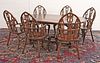 MAHOGANY TABLE WITH SIX ARMCHAIRS, H 30", W 79", D 45" (TABLE) 