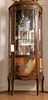 FRENCH VERNISMARTIN STYLE CURIO CABINET, MID 20TH C., H 65", W 27" D 14" 