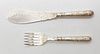 WH & S SHEFFIELD PLATE FISH SERVERS, TWO C 1900, L 13" 