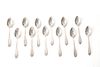 DOMINIC AND HAFF STERLING SILVER TEASPOONS 12 "POINTED ANTIQUE" 
